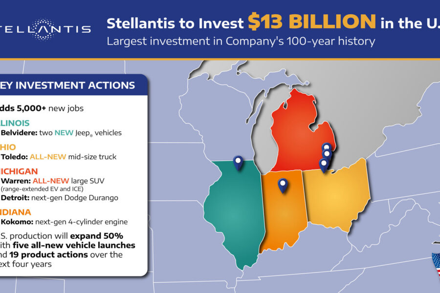 Stellantis announces $13 billion U.S. investment plan to reopen Belvidere plant and add 5,000 jobs across four states